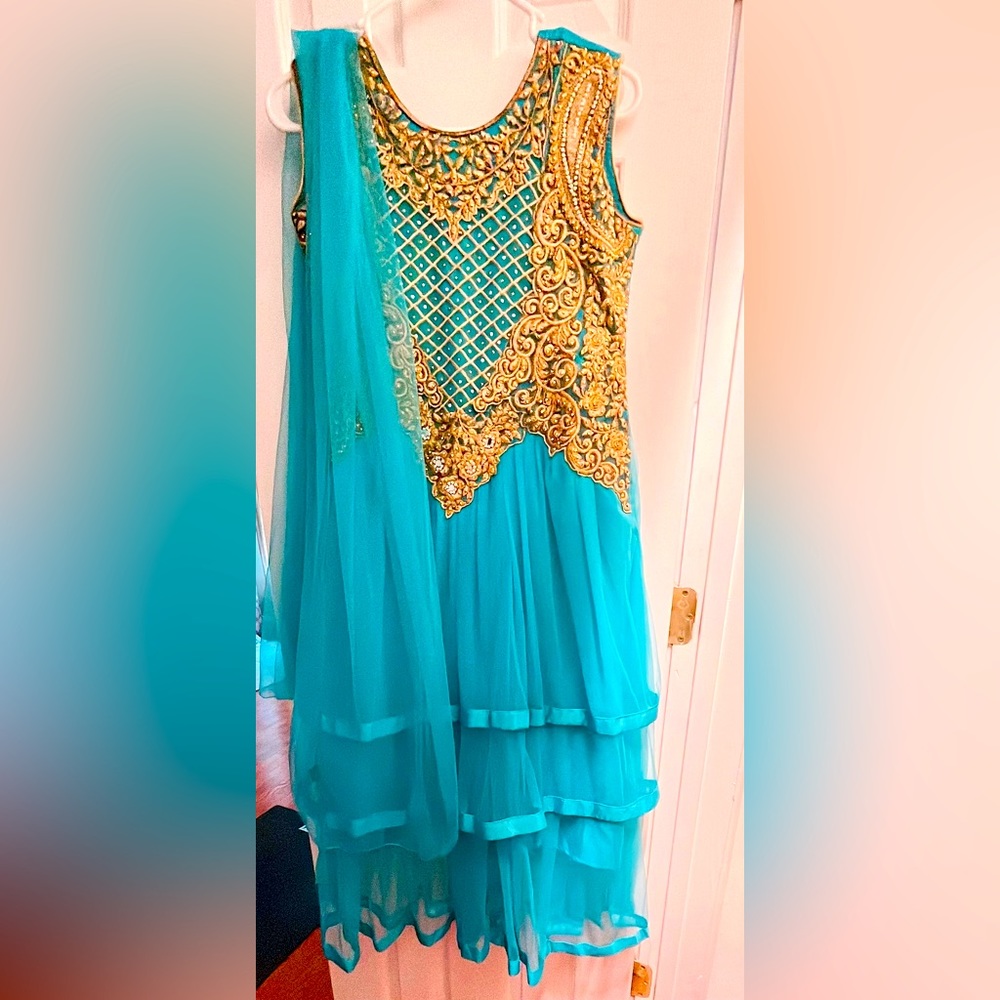 Blue Indian long dress